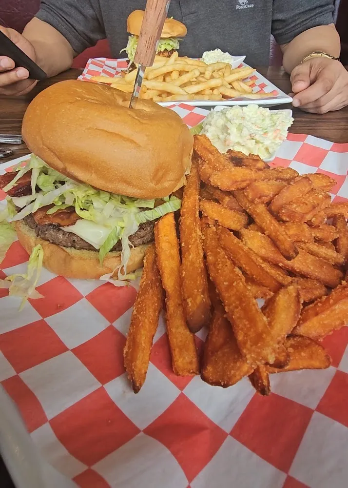 Bacon Cheeseburger with Sweet Potato Fries